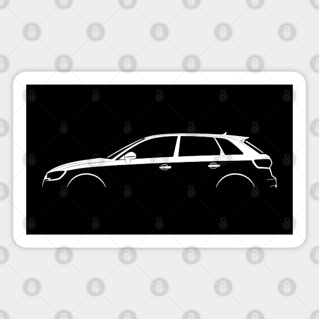 Audi A3 Sportback (8V) Silhouette Magnet by Car-Silhouettes